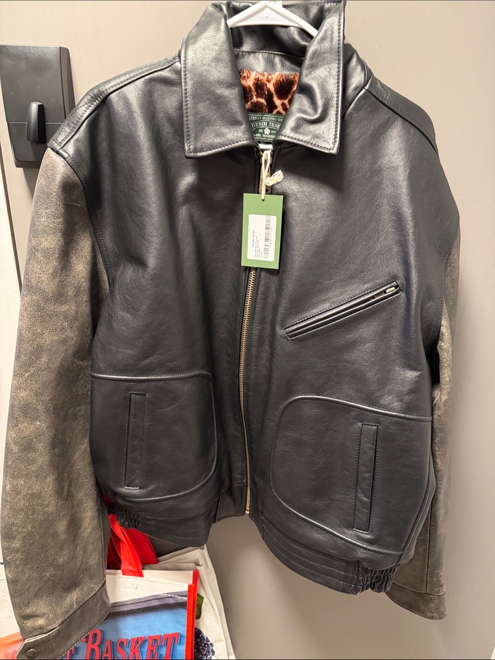 NWT DENIM TEARS MVP LEATHER MOTO JACKET SIZE XXL!!